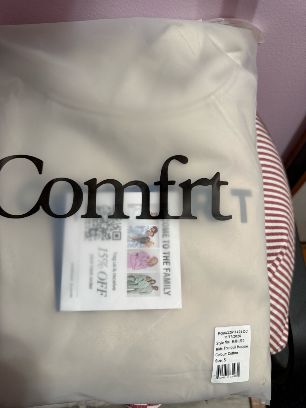 Comfort Kids Tranquil Hoodie – Cotton Cream Size S